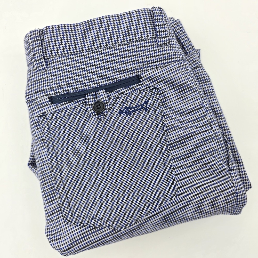 Louis Castel Houndstooth Ankle Pants Mens Sz 78 Blue 30x27